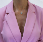 Колье с натуральным Sky Topaz