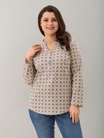 Блузка БЛ-22/экрю-орнаментголубой