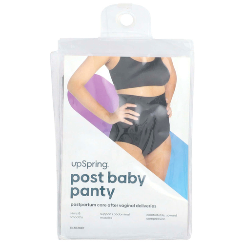 UpSpring, Детские трусики Post, с завышенной талией, 1X / 2X, черные, 1 шт.