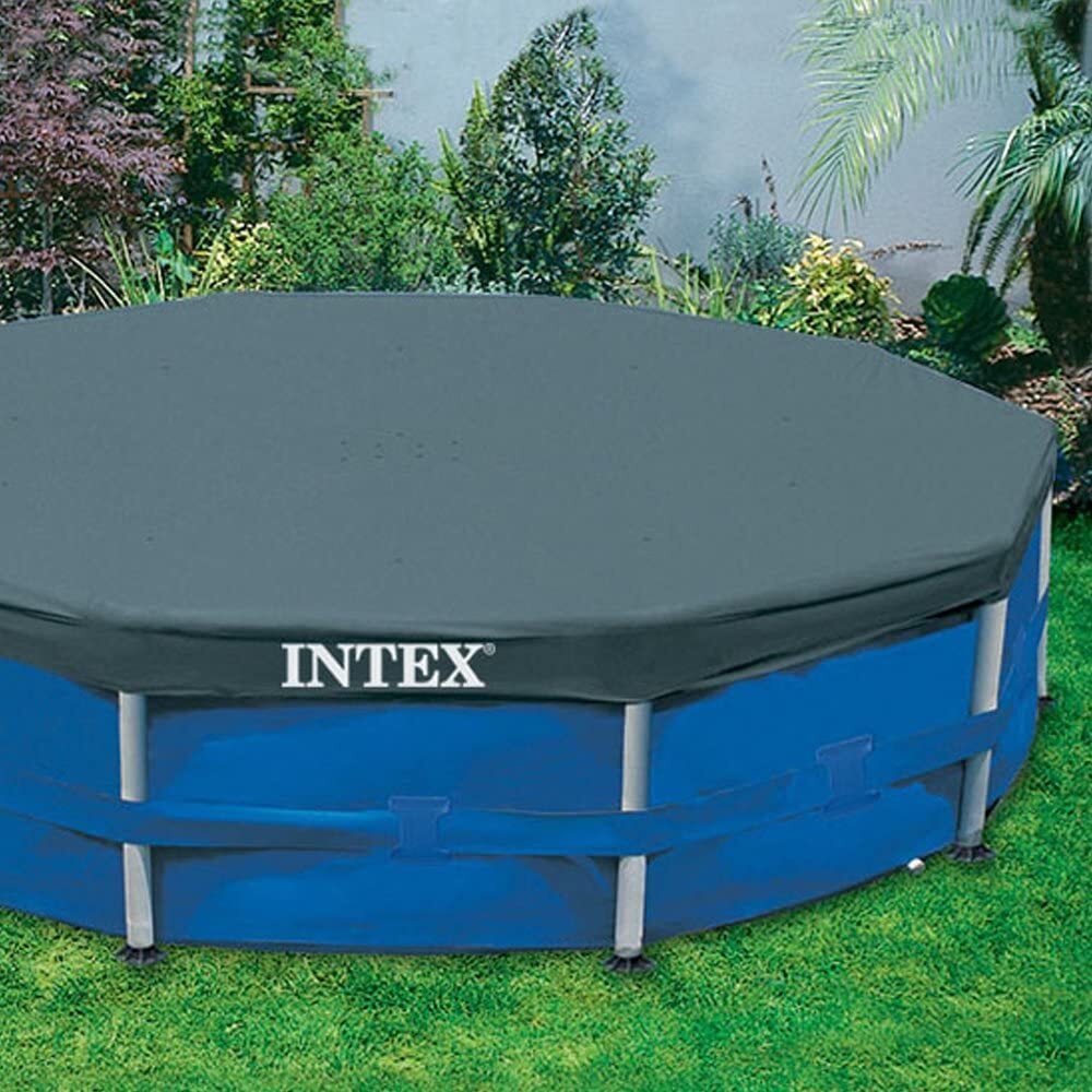 Тент для каркасного бассейна 366 см Intex 28031, защитный чехол-накидка для круглого бассейна Metal Frame
