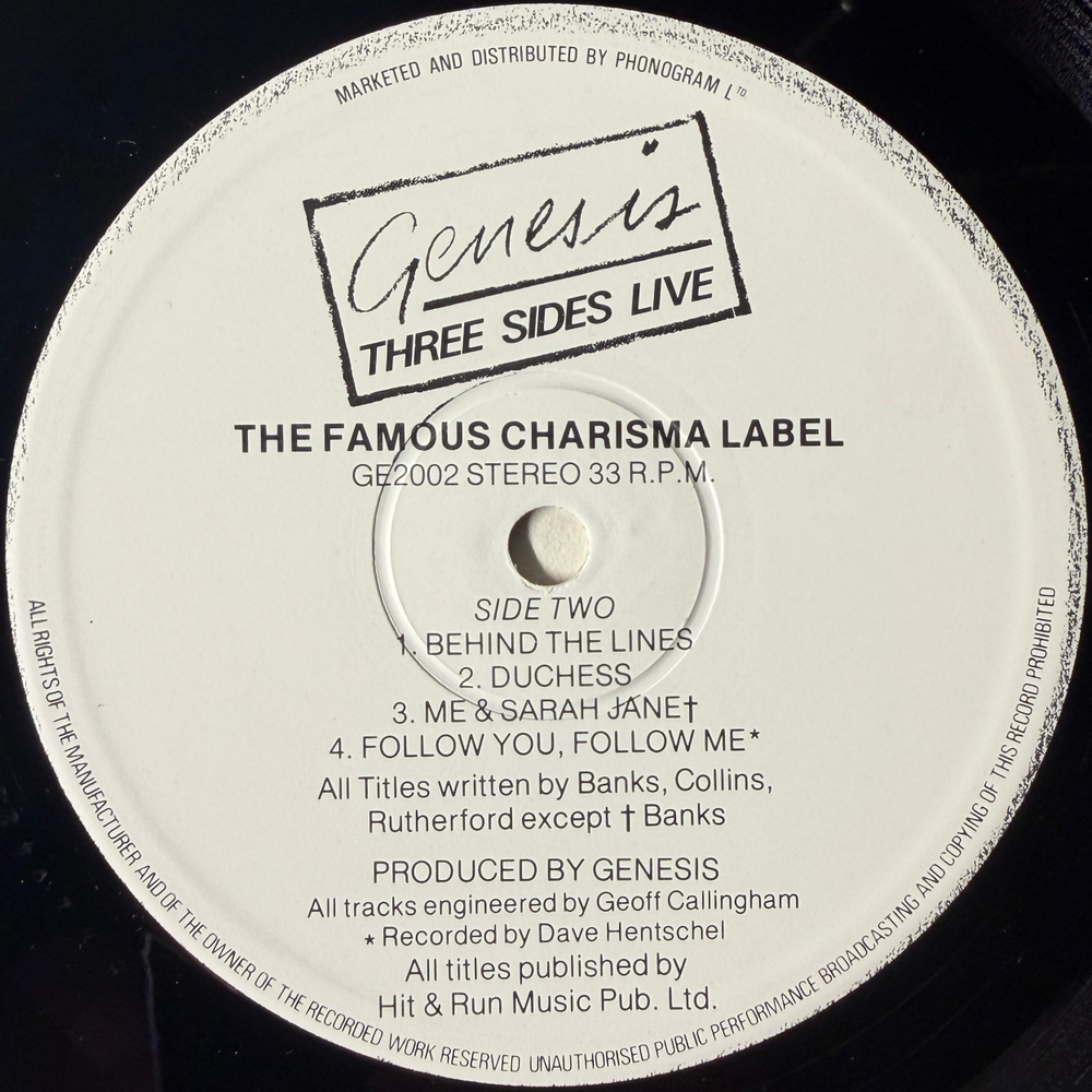 Genesis ‎– Three Sides Live 2LP (Англия 1982г.)