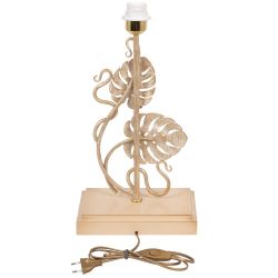 Настольная лампа Monstera Deliciosa (Монстера) Айвори Мраморное золото с абажуром Vintage Айвори