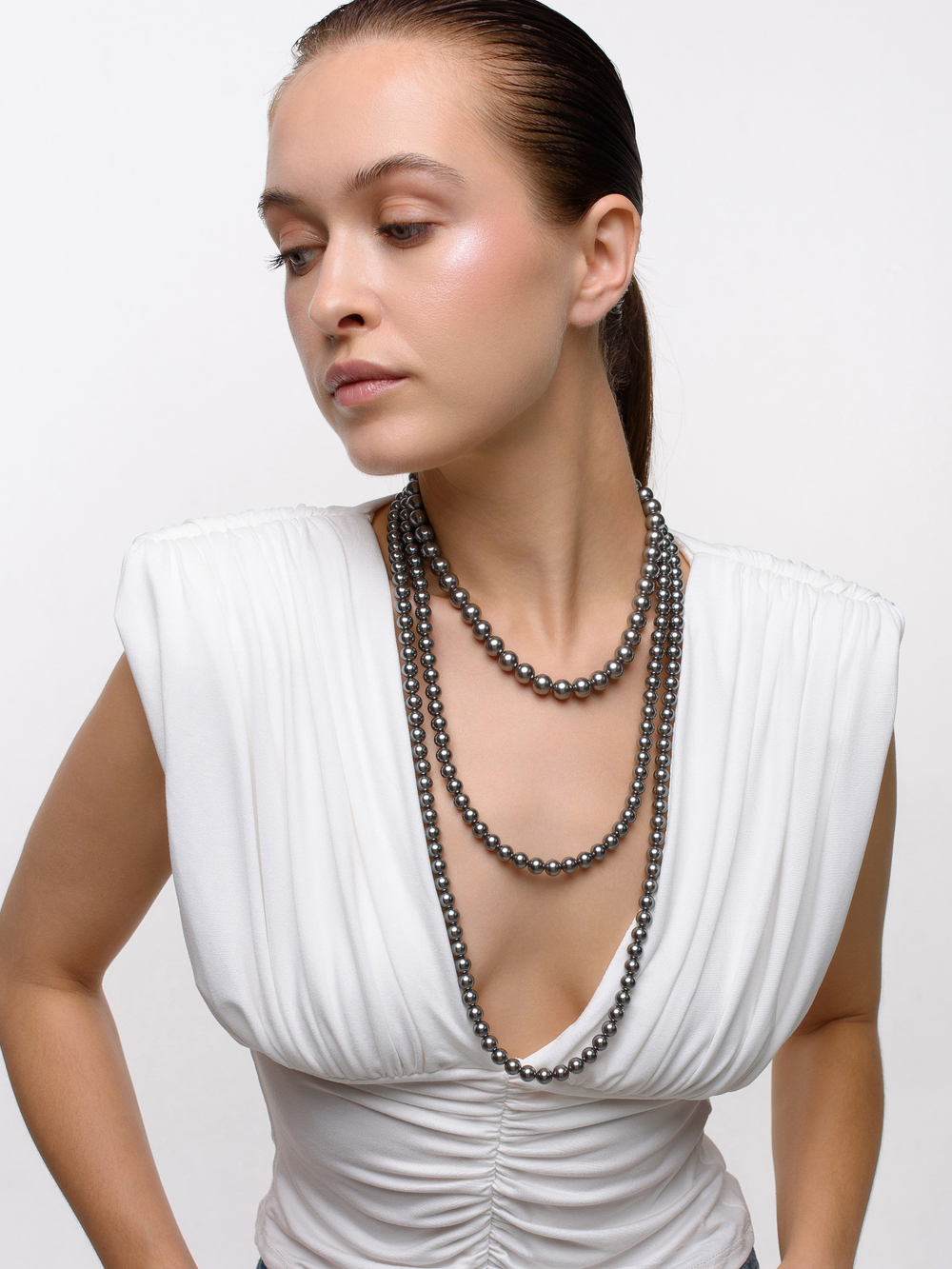 Колье "Trio Long Dark Gray"