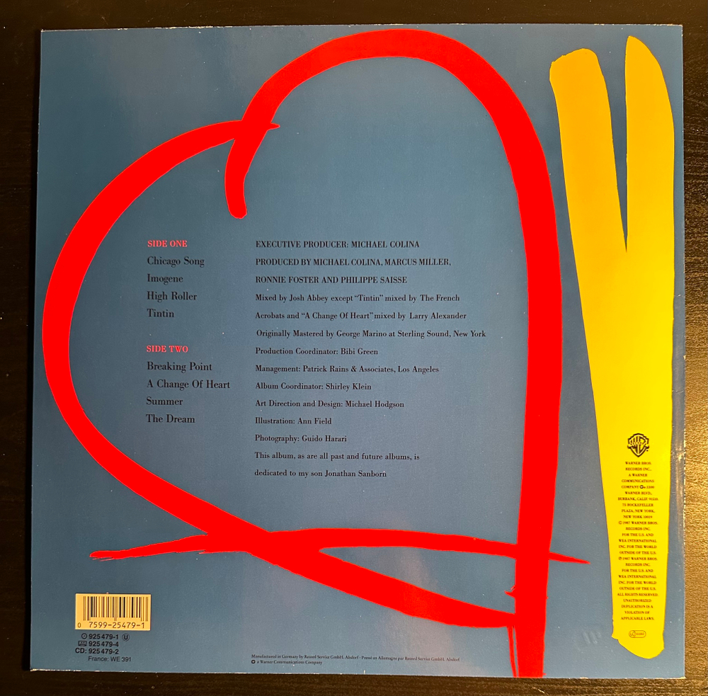 David Sanborn - A Change Of Heart (Германия 1987г.)