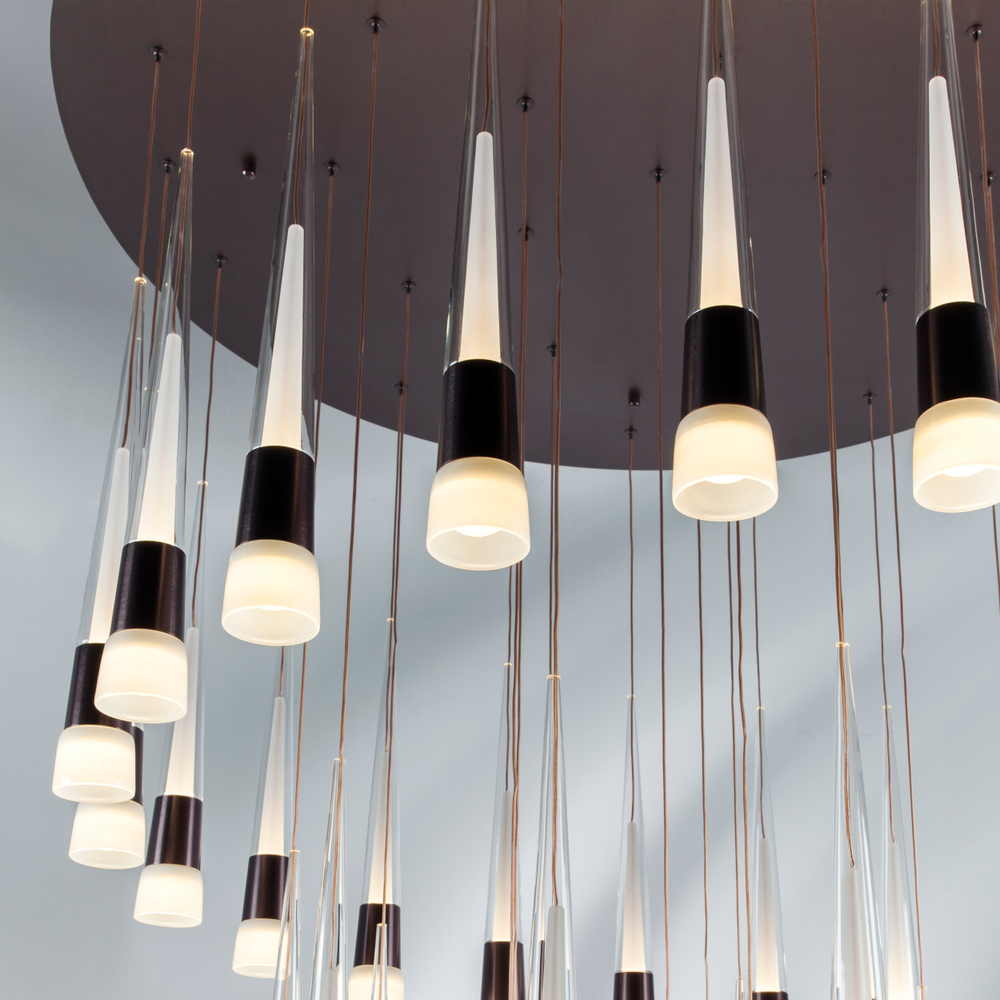 757361 Люстра CONE LED 180W 9000LM КОФЕЙНЫЙ/БЕЛЫЙ/ПРОЗРАЧНЫЙ 3000K