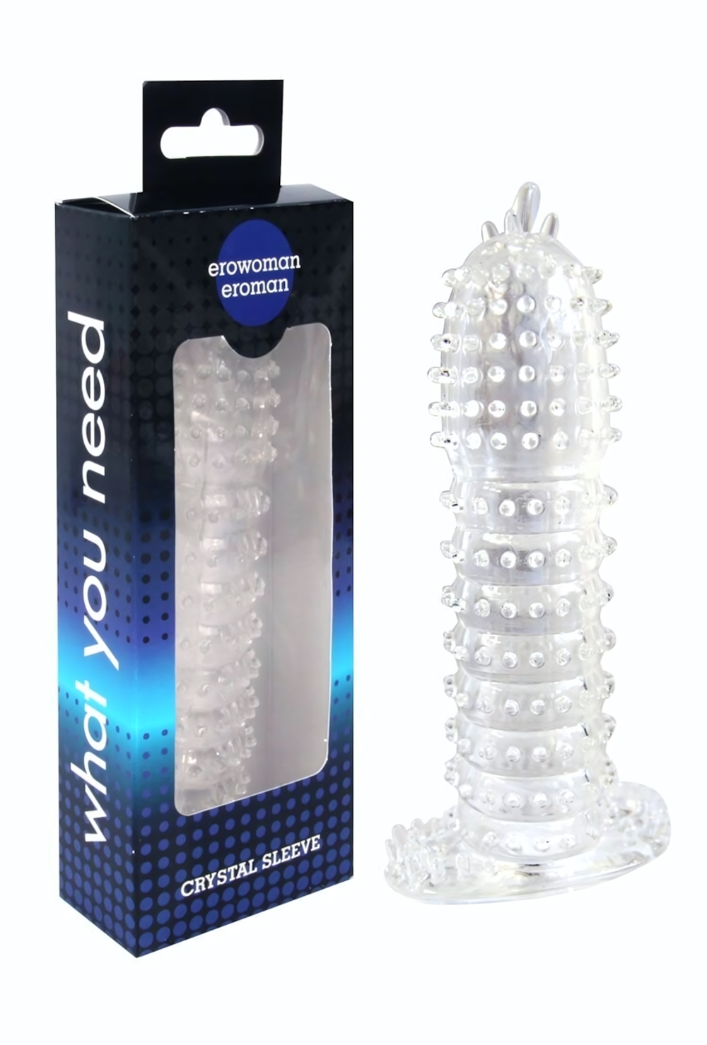 Закрытая прозрачная насадка Crystal sleeve - 12 см. (Цвет: прозрачный)