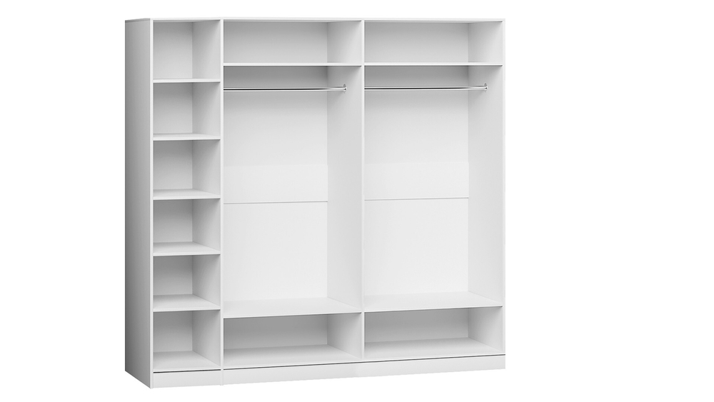 Распашной пятисекционный шкаф Мори - 12 Белый Снег 8685 BS  230*50*260