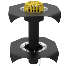 ТП-09.У.100/4/В-Э Кровельная воронка двухуровневая с битумным фартуком Dn110