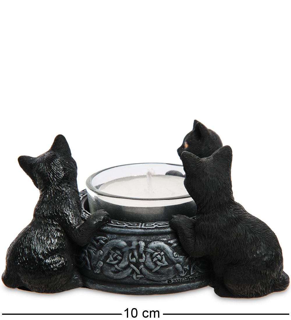 Veronese WS-1161 Статуэтка-подсвечник «Три черных кота»