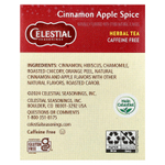Celestial Seasonings, травяной чай, корица и яблоко, без кофеина, 20 чайных пакетиков, 48 г (1,7 унции)