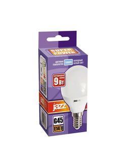 Лампа светодиодная PLED-SP 9Вт G45 шар 5000К холод. бел. E14 820лм 230В JazzWay 2859600A