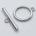 Замок-тоггл, цвет серебро, размер 22*18 мм, цена за 1 шт