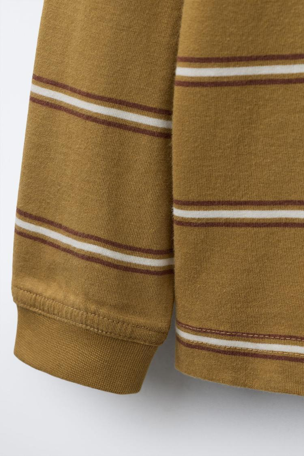 ZARA Х BENSIMON ® ЛОНГСЛИВ С ДЛИННЫМИ РУКАВАМИ В ПОЛОСКУ, ОЛИВКОВО-ЗЕЛЕНЫЙ