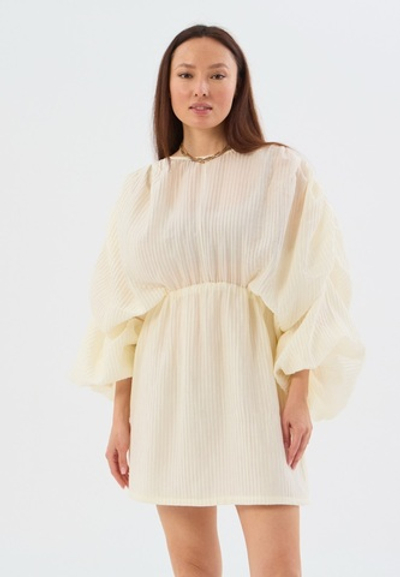 Платье жатка молочное