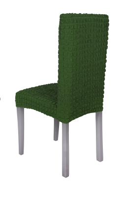 Чехол на стул без оборки со спинкой, цвет Зеленый, Набор 4 шт.