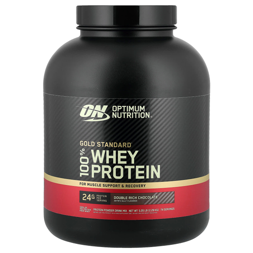 Optimum Nutrition, Gold Standard® 100% сывороточный протеин, со вкусом двойного шоколада, 2,29 кг (5,05 фунта)