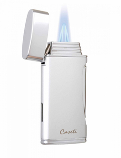 Зажигалка Caseti сигарная турбо (двойное пламя), серебристая CA583-3