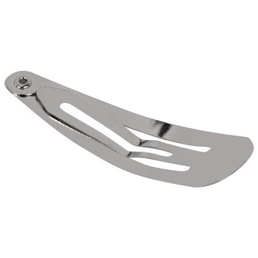 Заколки для волос НАБОР 10 шт., 5 см, клик-клак, глянцевый, серебристый, MONTE VITA, 457079