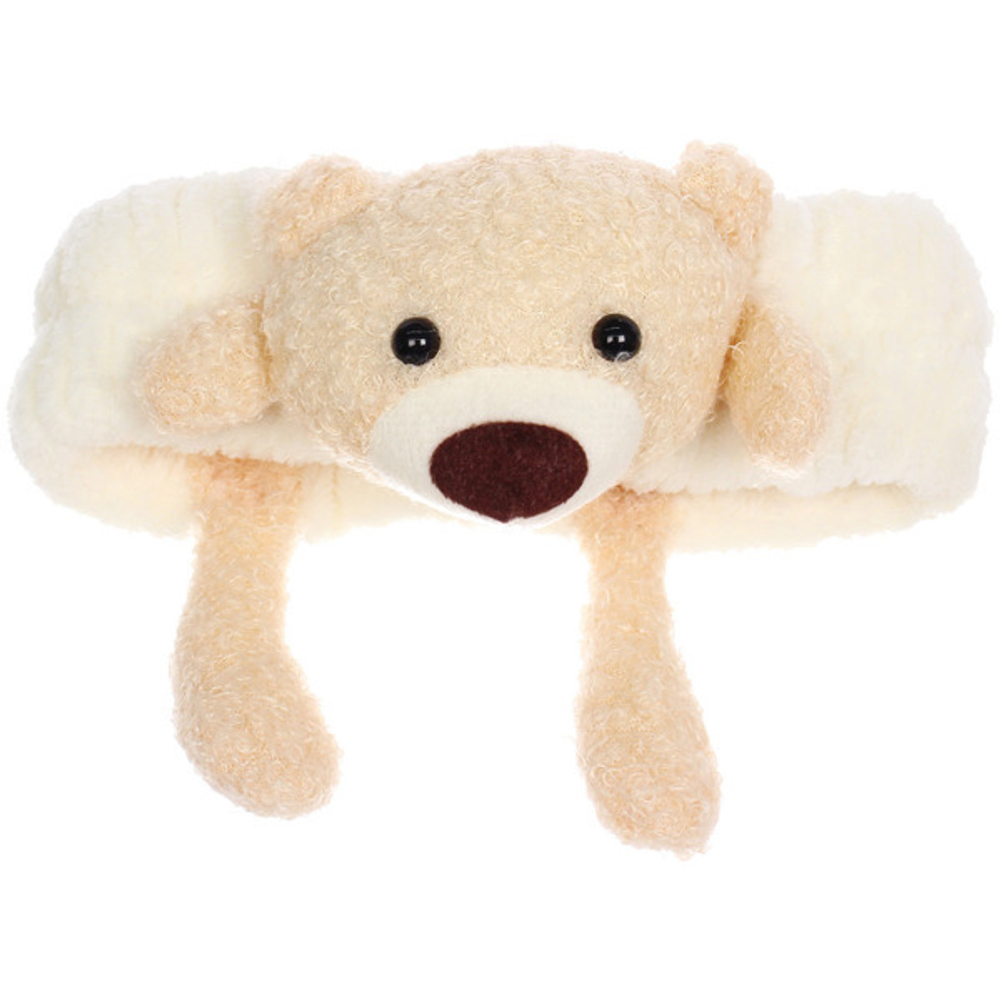 Повязка на голову косметическая «ДАЙМОНД Ми», мишка с лапками, цвет лавандовый, серый, и бежевый, 20*5.5см (ZIP пакет)