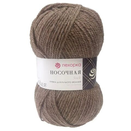 Носочная пряжа Россия Пехорка 50%полутонк.шерсть 50%акрил 5х100г/200м (274-Серобежевый)
