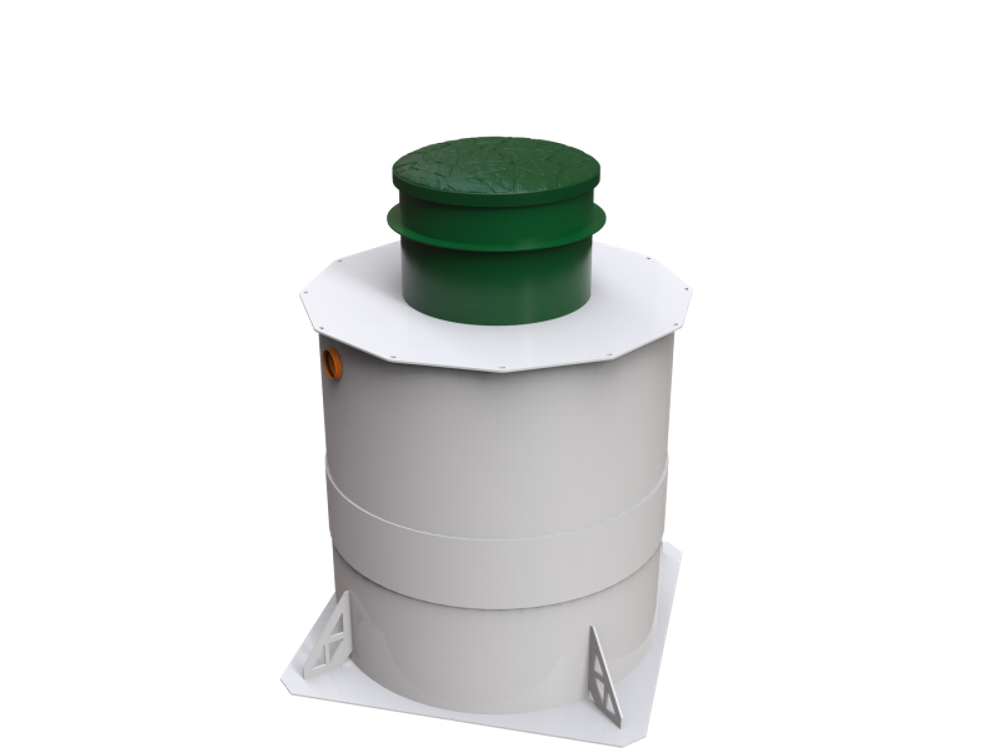 Станция биологической очистки Коло Веси Zorde 7 самотечная/ 1400 л. в сутки / до 8 чел. / самотечный сброс / компрессорный аэрация (1500x1500x2080см;130кг;) - арт.560215