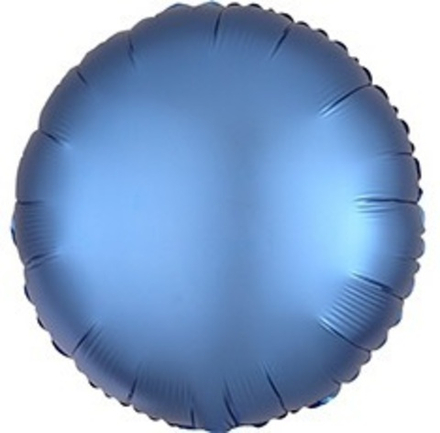 Шар "Стальной синий круг сатин" 46 см