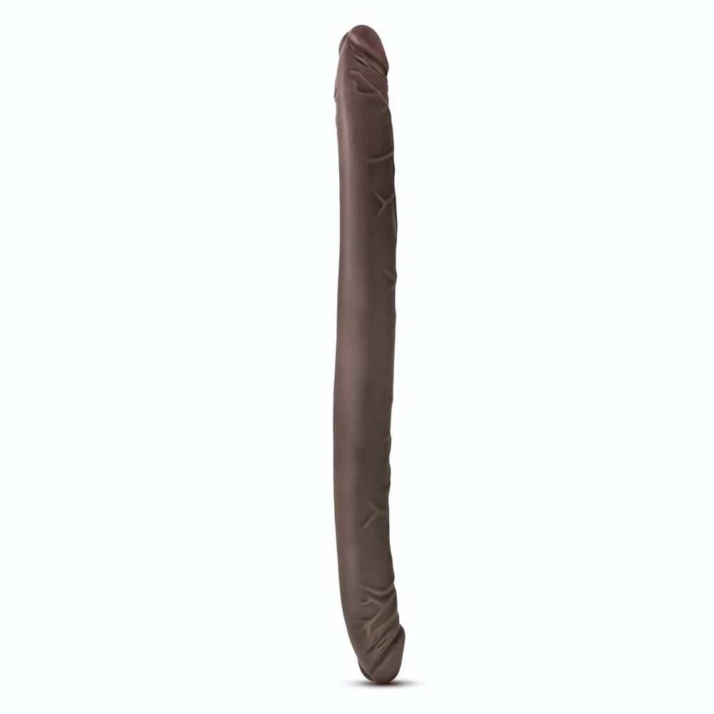 Коричневый двусторонний фаллоимитатор Chocolate 16-Inch Long Dildo - 41,5 см. (Цвет: коричневый)