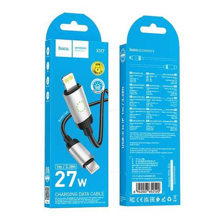 Кабель Lightning -TypeC HOCO X117 PD 27W (черный) 1м