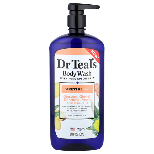 Dr. Teal's, Гель для душа с чистой английской солью, снятие стресса, 710 мл (24 жидк. Унции)