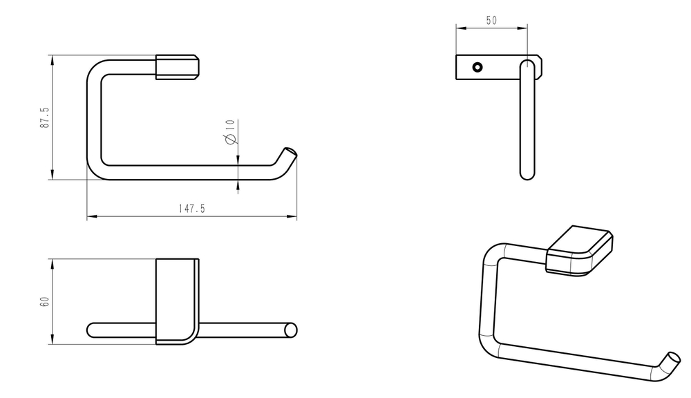 Держатель для туалетной бумаги WONZON & WOGHAND, Хром (WW-V3801-CR)