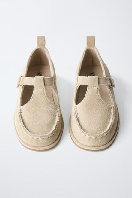 ZARA КОЖАНЫЕ ТУФЛИ, ЭКРЮ