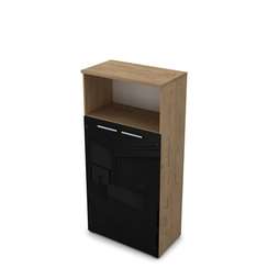 9Ш.004.11 Шкаф со стеклом и нишей (800*450*1645)