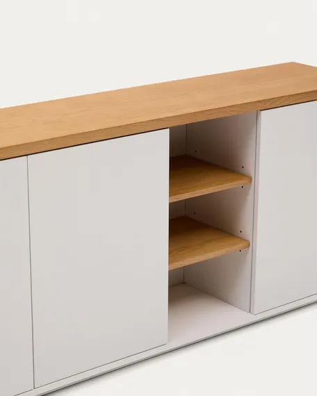 Сервант Abilen из шпона дуба и белый лак  180 x 75 cm