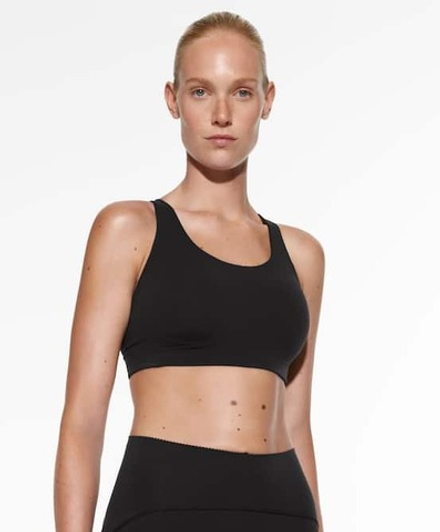 Oysho Спортивный бюстгальтер Compressive, черный