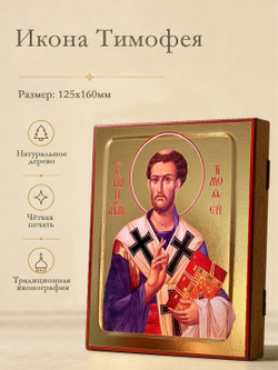 Икона Тимофея, апостола на дереве: 125 х 160 (Синопсисъ)