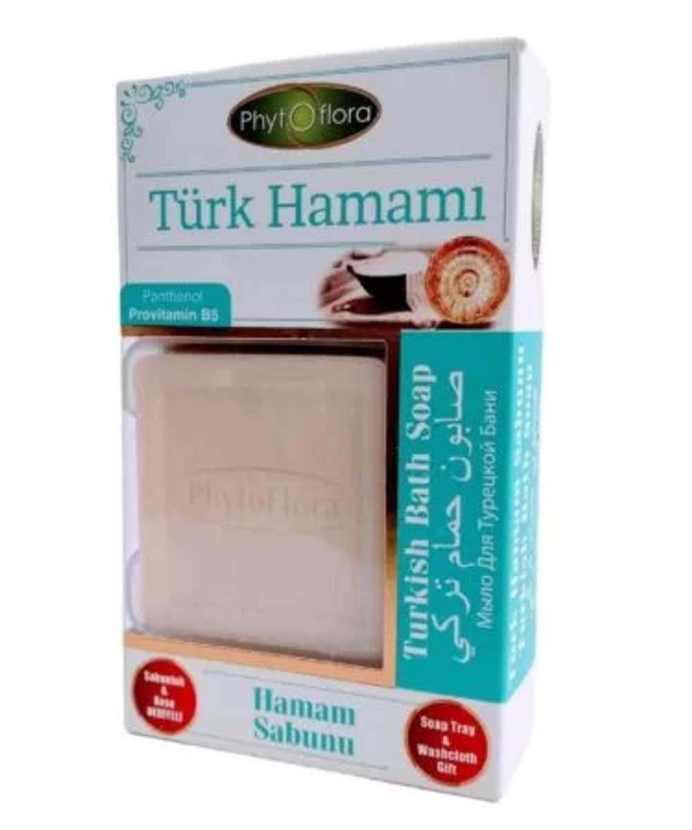 Мыло для турецкой бани с тур. мочалкой, PhytOflora, 125гр
