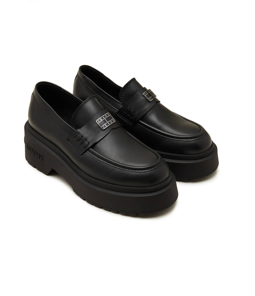 Кожаные мокасины Tommy Jeans - черный(EN0EN02320)