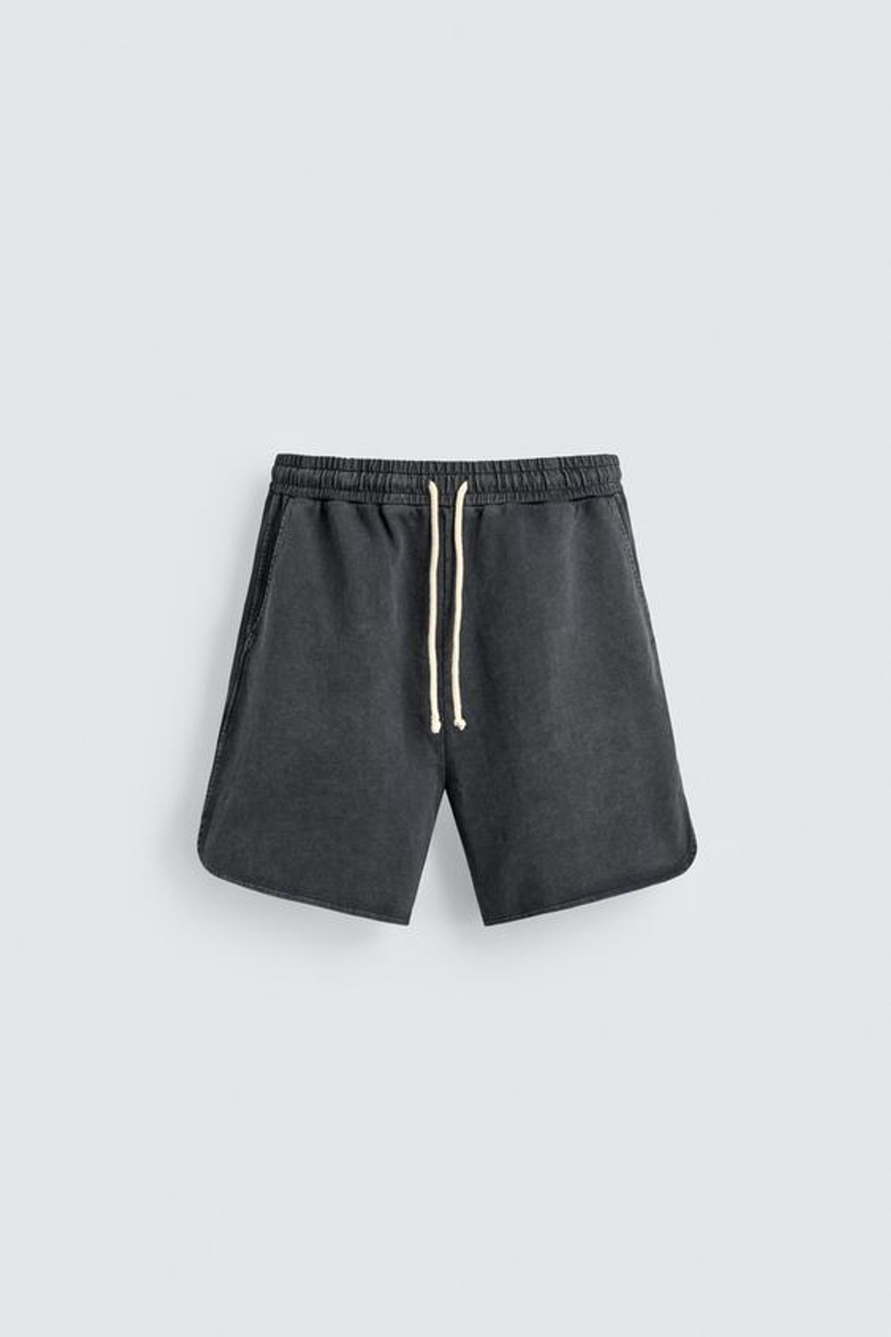 ZARA ШОРТЫ-ДЖОГГЕРЫ С ЭФФЕКТОМ ПОТЕРТОСТИ, ТЕМНЫЙ АНТРАЦИТ