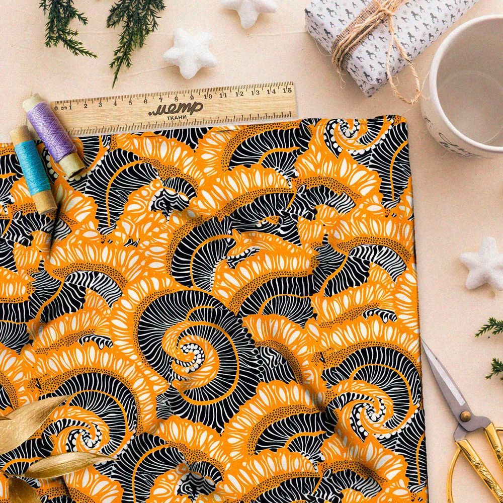 Ткань премиум дюспо морская фантасмагория