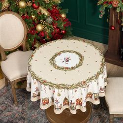 СКАТЕРТЬ КРУГЛАЯ "ЩЕЛКУНЧИК" ,150СМ , БЕЖЕВЫЙ ,100% ХЛОПОК , ТВИЛ