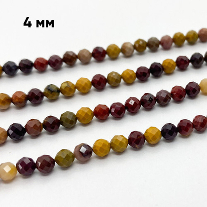 Мукаит граненый бусины, диаметр 4,2-4,4 мм, цена за отрезок 19 см (1/2 нити)