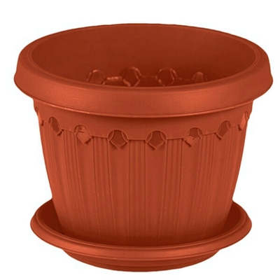 Кашпо "Флавия" 23 л с поддоном цвет терракотовый