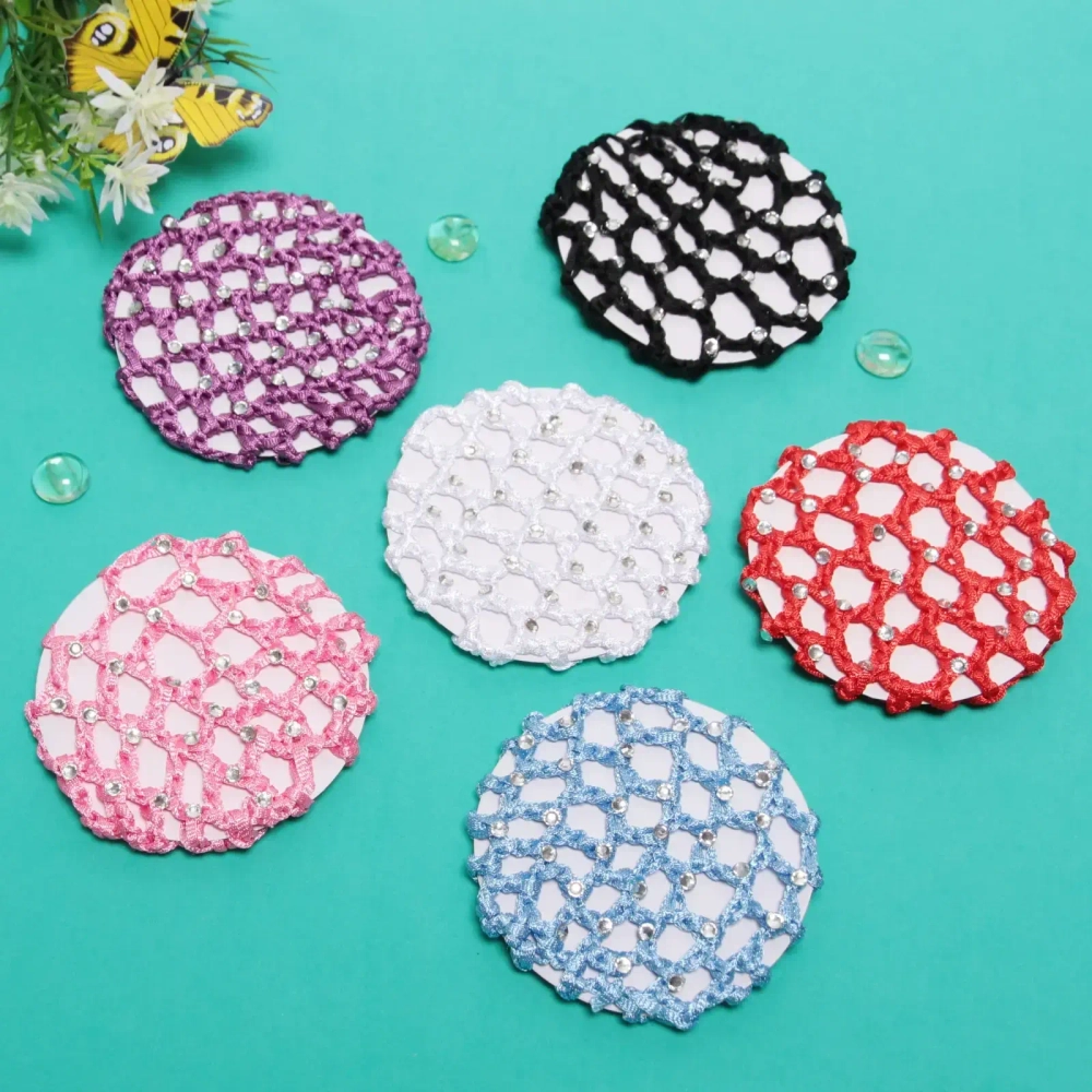 Сетка на пучок «Ballet style - Стразики», микс 6 цветов, d-10см