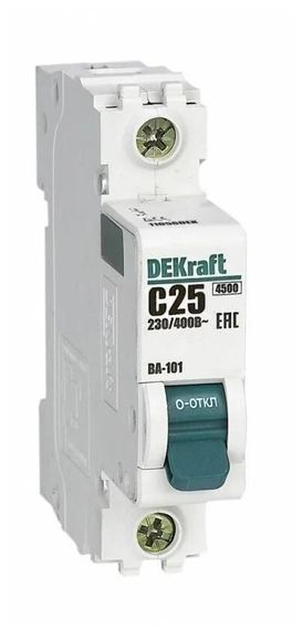Автомат DEKraft ВА-101 1П 25А-С 4,5кА 00571