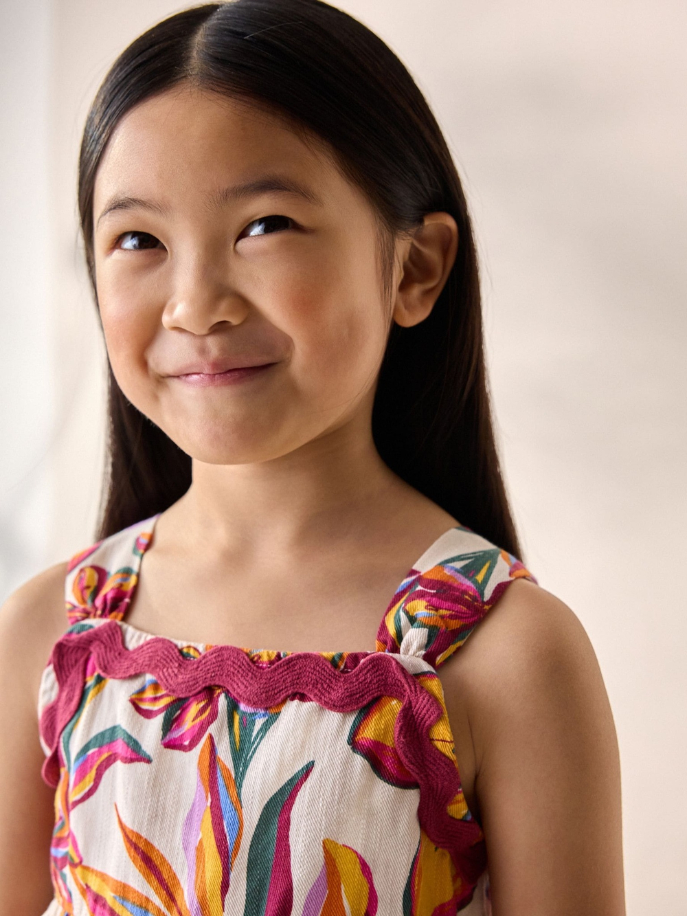 Топ и брюки широкие в комплекте для девочки Next AB1-559, Белый, Желтый, Розовый