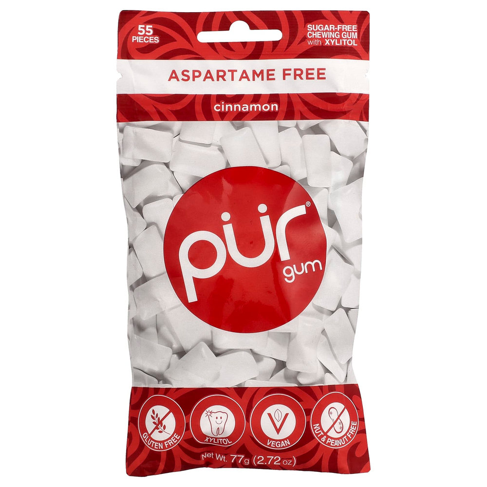 The PUR Company, Жевательная резинка, корица, 55 шт., 77 г (2,72 унции)