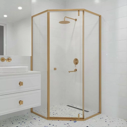 Душевой уголок RGW Hotel HO-088Gb 350608899-16 90x90 стекло прозрачное/профиль золото брашированное