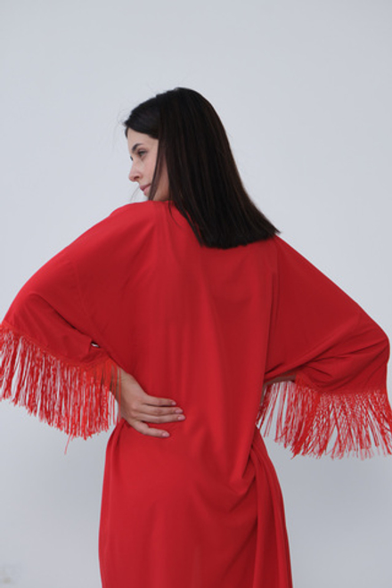 Туника с бахромой красная пошив