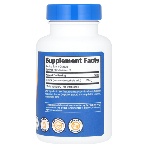Nutricost, TUDCA, 250 мг, 60 капсул