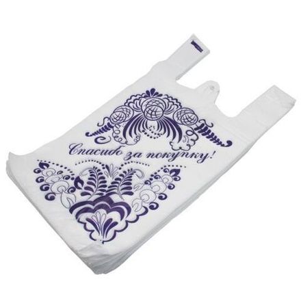 Пакеты-майки пнд "Гжель" 28+16х50см 11мкм (100/3000шт)